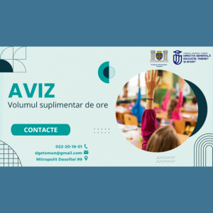 Aviz privind volumul suplimentar de ore